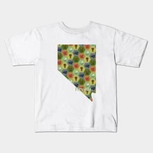 Nevada State Map Board Games Kids T-Shirt